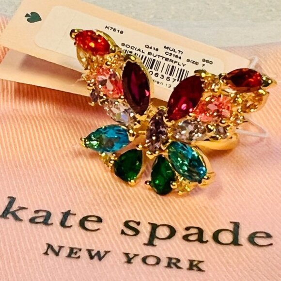 Kate Spade Social Butterfly Statement Ring multi color - Picture 9 of 10